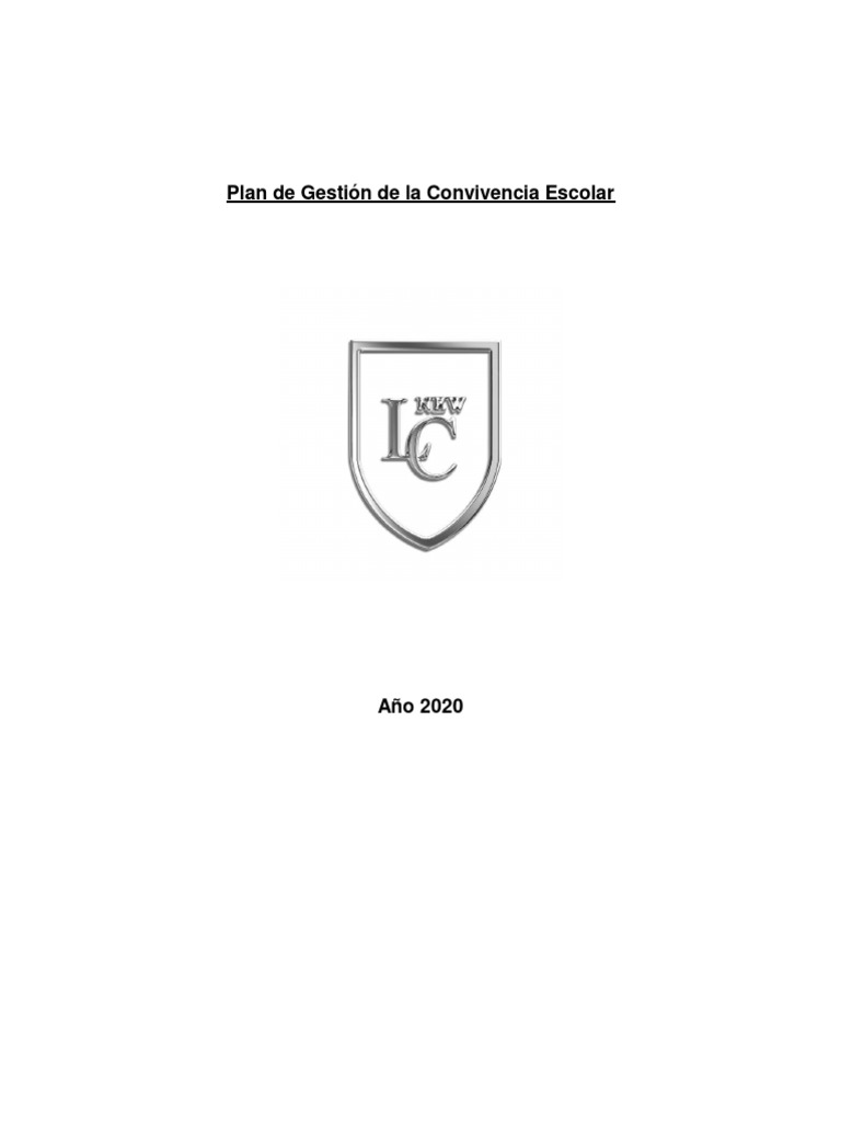 Plan de Gestión de La Convivencia Escolar | PDF | Aprendizaje