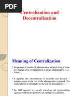 Centralisation and Decentralisation of Organisations