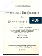 VILLAR CÓRDOVA, P. 1935. Las Culturas Pre-hispánica Del Departamento de Lima