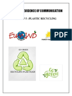Plastic Recycling Report of Evidence of Communication