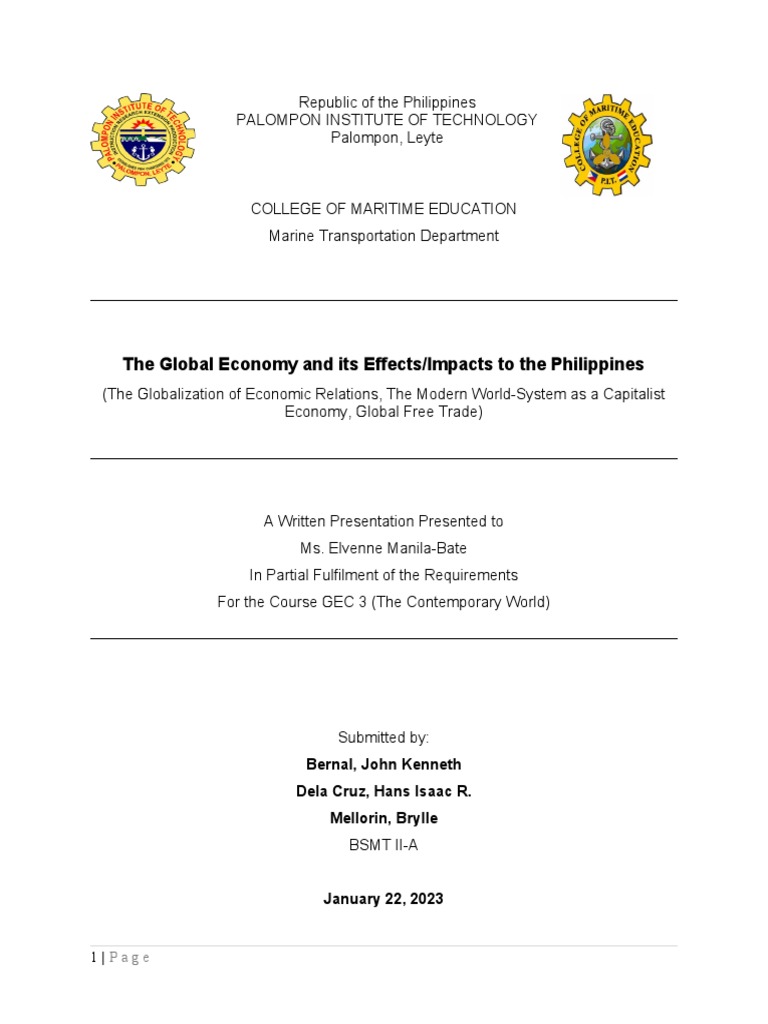 Global Economy's Impact on the Philippines | PDF | International ...