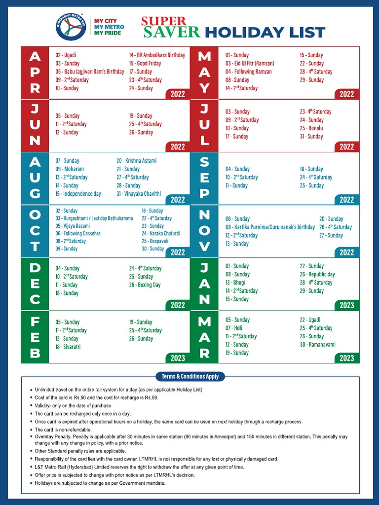 Holiday Calendar PDF PDF