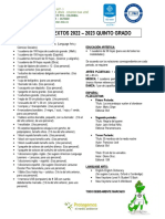 Lista Utiles y Textos Grado Quinto 2022 2023 Colegio San Jose Barranquilla