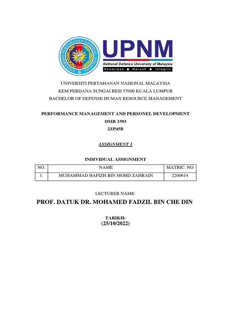 HAFIZH RAIN (Performance Management Assignment) | PDF | Performance ...