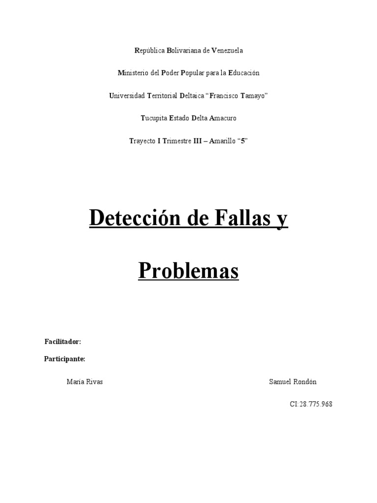Detección De Fallas Y Problemas Pdf Hardware De La Computadora