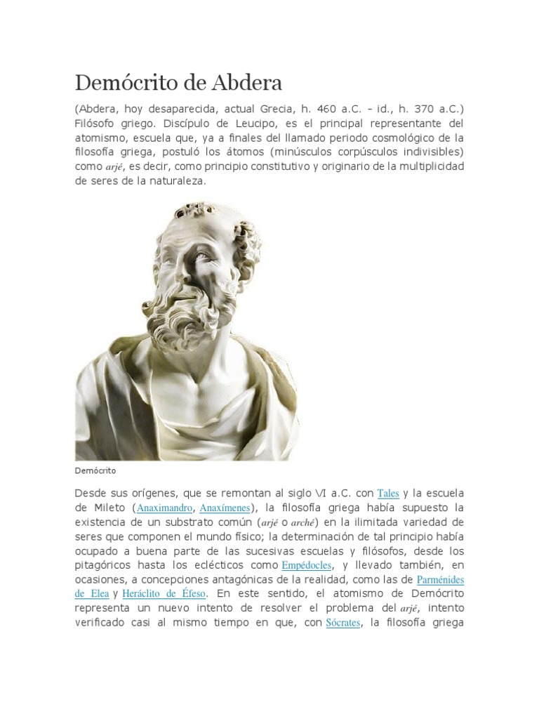 Demócrito de Abdera | PDF