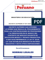 Decreto Supremo Que Regula El Contrato Docente 2023 - 2024_EducarPerú