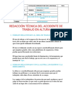 Redacción Técnica Del Accidente de Trabajo en Altura