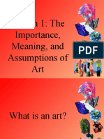 Lesson 1 The Importance, Meaning, and Assumptions of Art