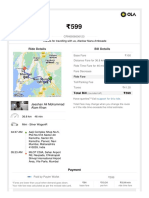 Ride details and bill from Mumbai to CSIA airport