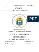 St. Paul'S Senior Secondary School: Topic - Consumer Protection