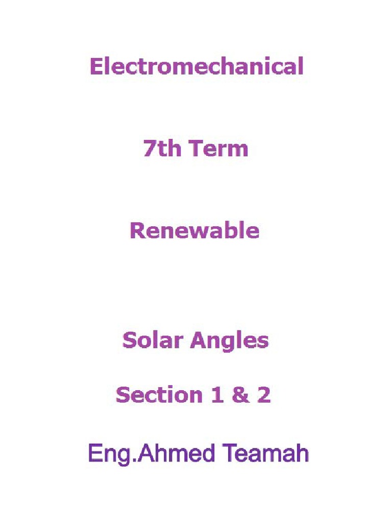 Solar Angles Pdf