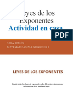 3era Sesion Operaciones Ley de Los Exponentes (Tarea)
