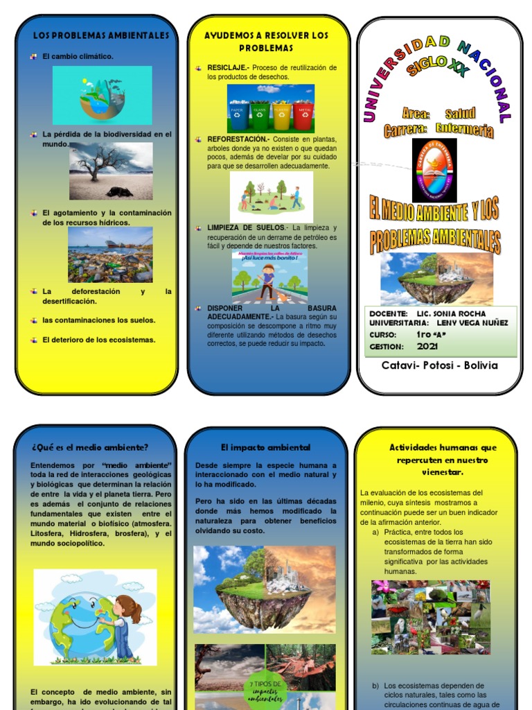 Triptico Medio Ambiente | PDF | Entorno natural | Residuos