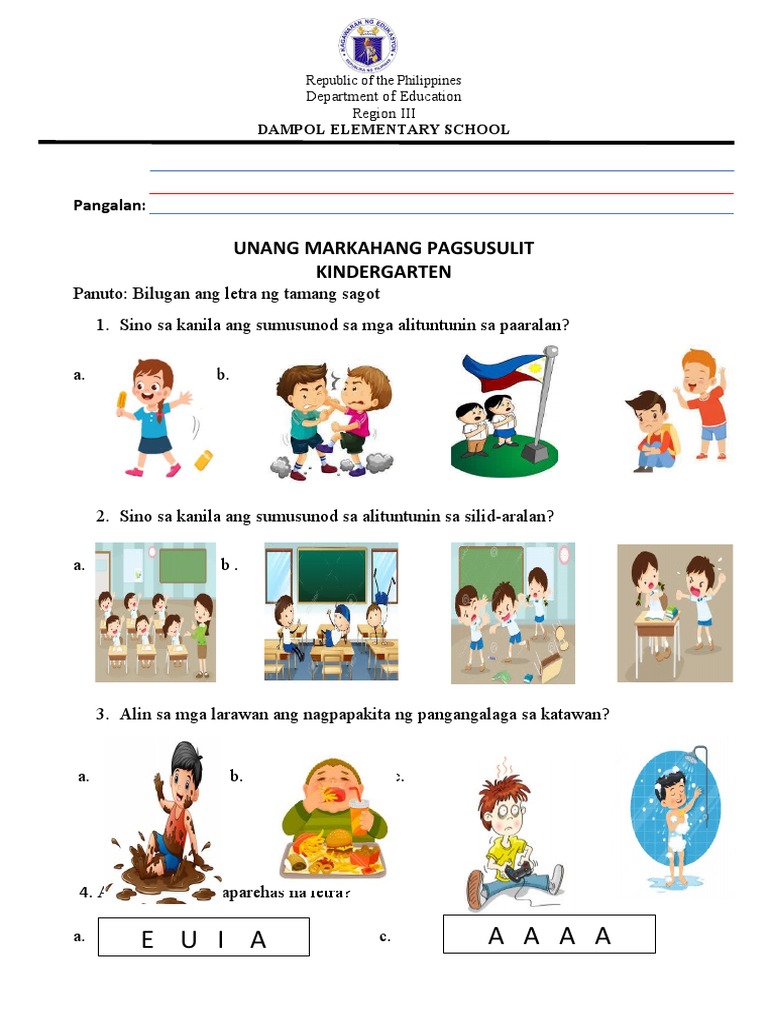20 Items UNANG MARKAHANG PAGSUSULIT | PDF