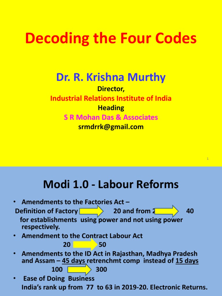 Decoding India's Four Labour Codes | PDF | Employment | Occupational ...