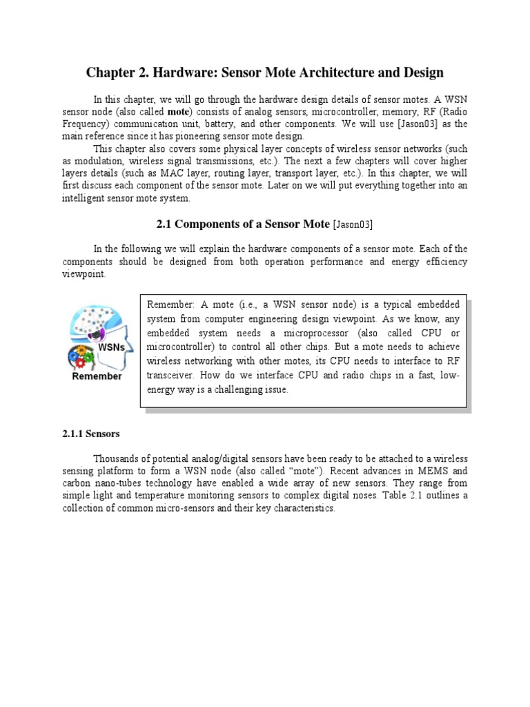 Sensor Hardware | PDF | Central Processing Unit | Wireless Sensor Network