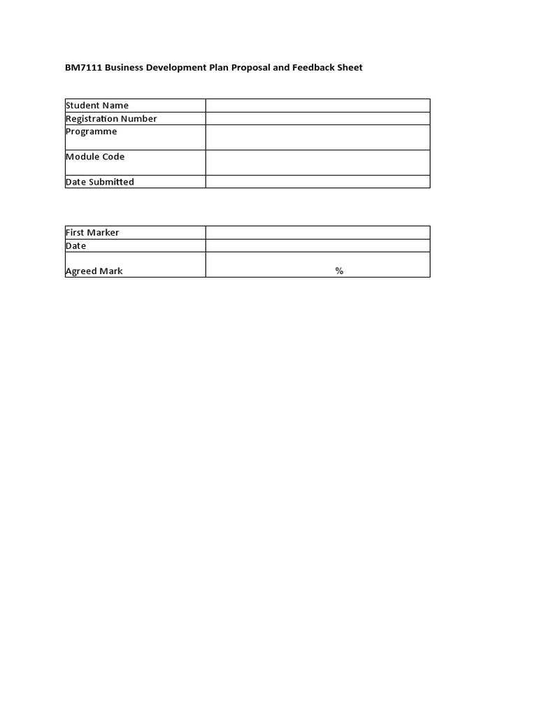 Feedback Sheet Examples