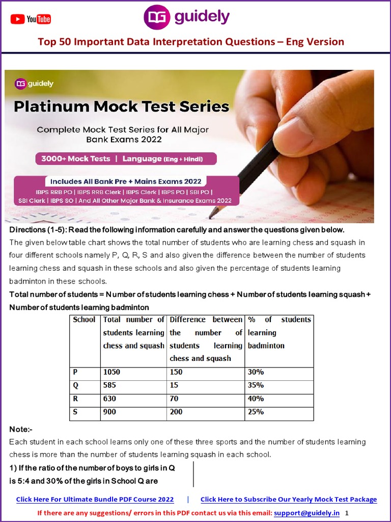 Analysis of key data interpretation questions pdf urdu english