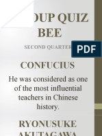 Group Quiz BEE: Second Quarter