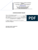 Acknowledgment Receipt-Cld Law