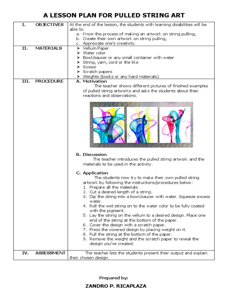 Project Proposal for Pulled String Art | PDF | Education Theory ...