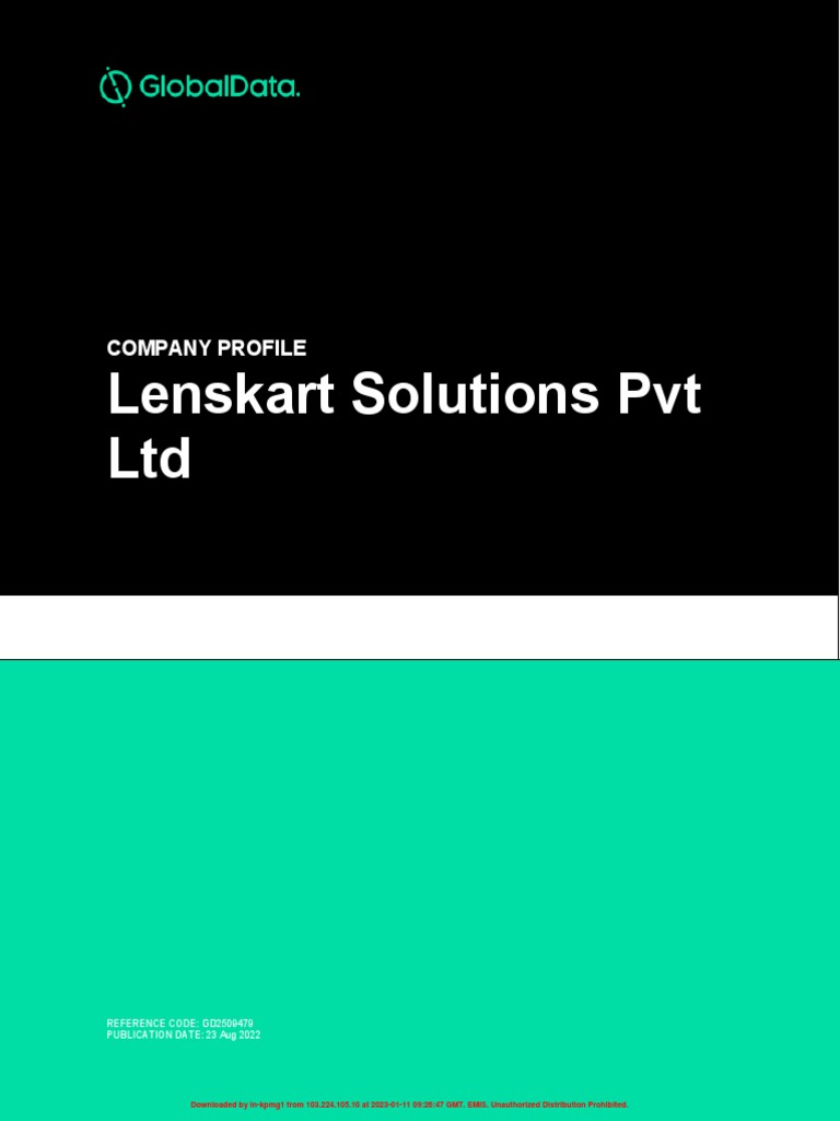 Lenskart Solutions PVT LTD Company Profile Download Free PDF
