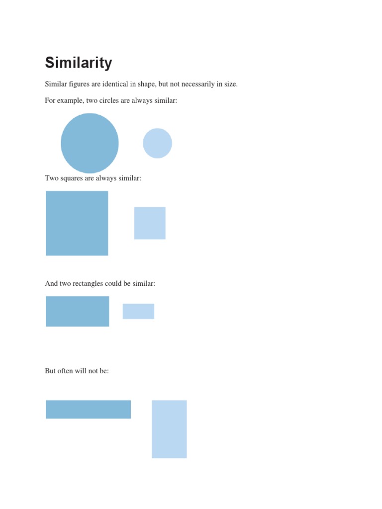 Similarity Geometry PDF Area Rectangle