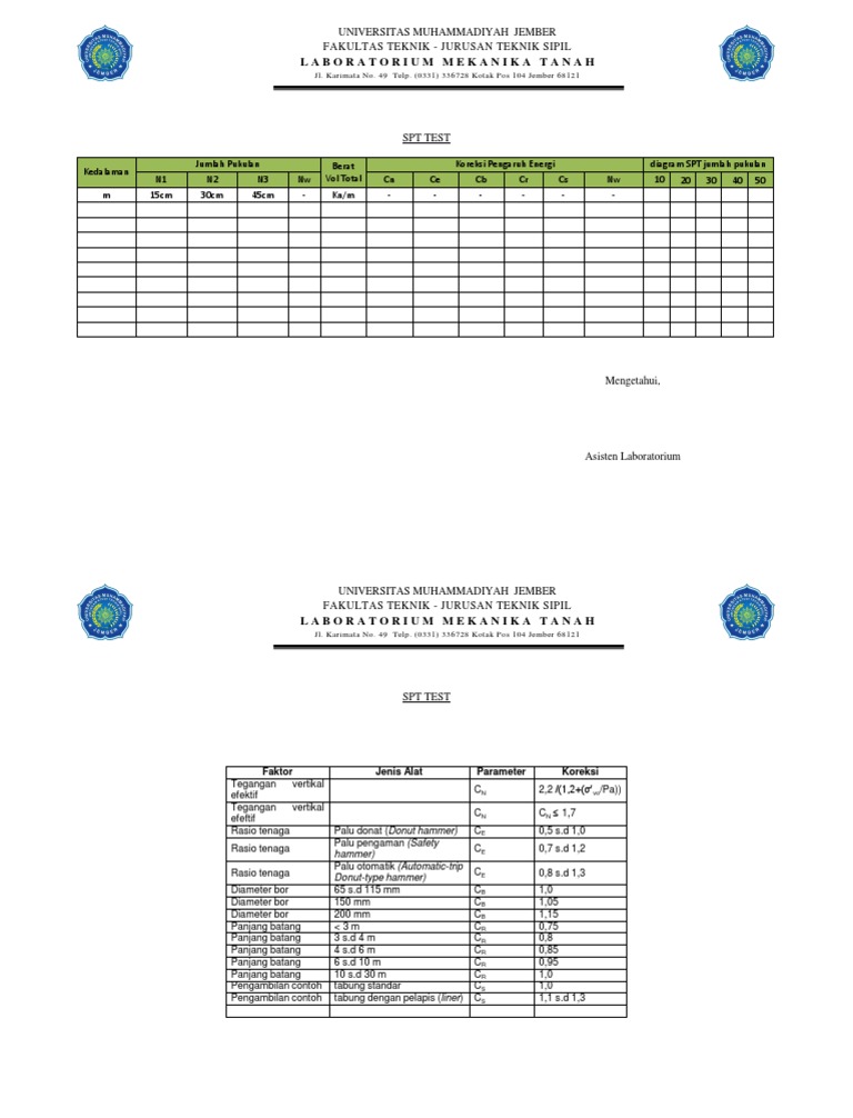 Form SPT Test | PDF
