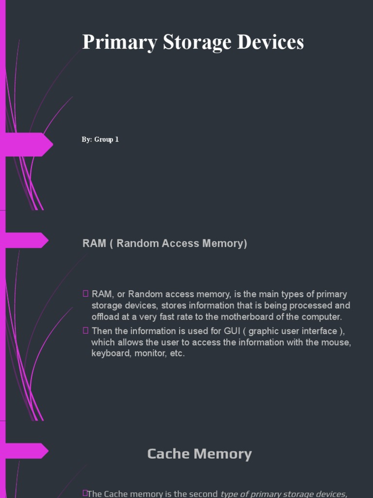 Group 1 Primary Storage Devices PDF