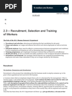 2.3 - Recruitment, Selection and Training of Workers - IGCSE AID