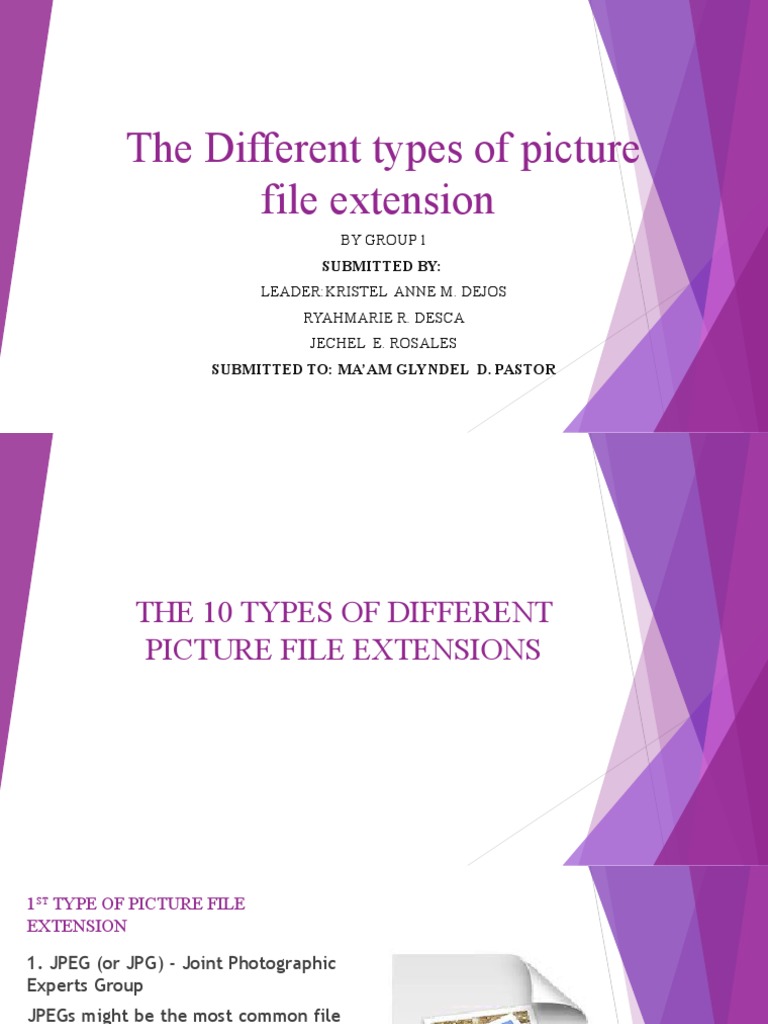 The Different Types of Picture File Extension | PDF | Adobe In Design ...