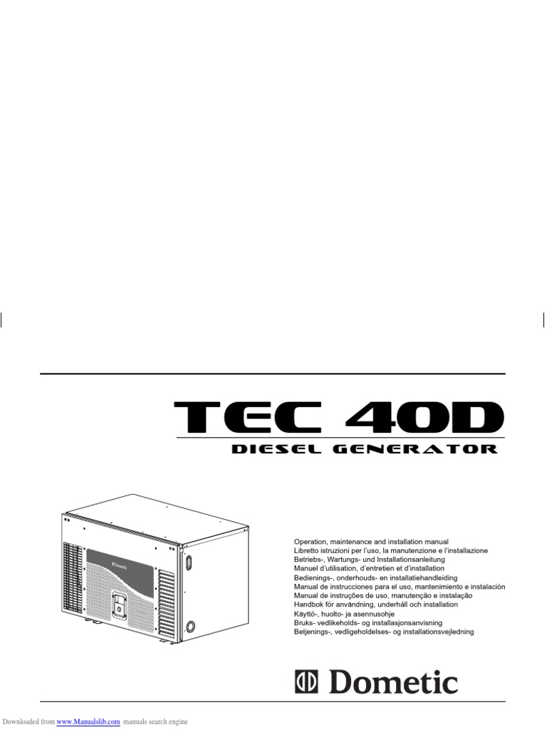 Tec 40d Operation Maintenance and Installation Manual | PDF ...