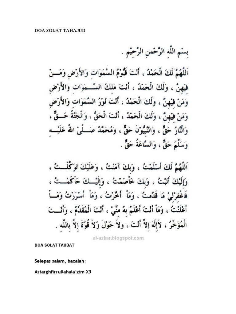 Doa Sembahyang Hajat Pdf