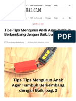 Tips-Tips Mengurus Anak Agar Tumbuh Berkembang Dengan Baik, Bag. 2 - Muslimah - Or.id