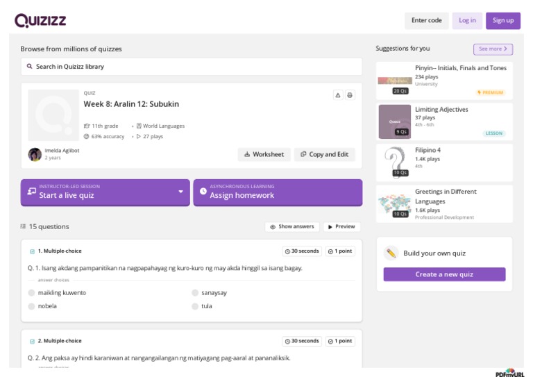 Quizizz Com Admin Quiz 5fb9f3d4b684d2001bcb1667 Source Quiz Share | PDF ...