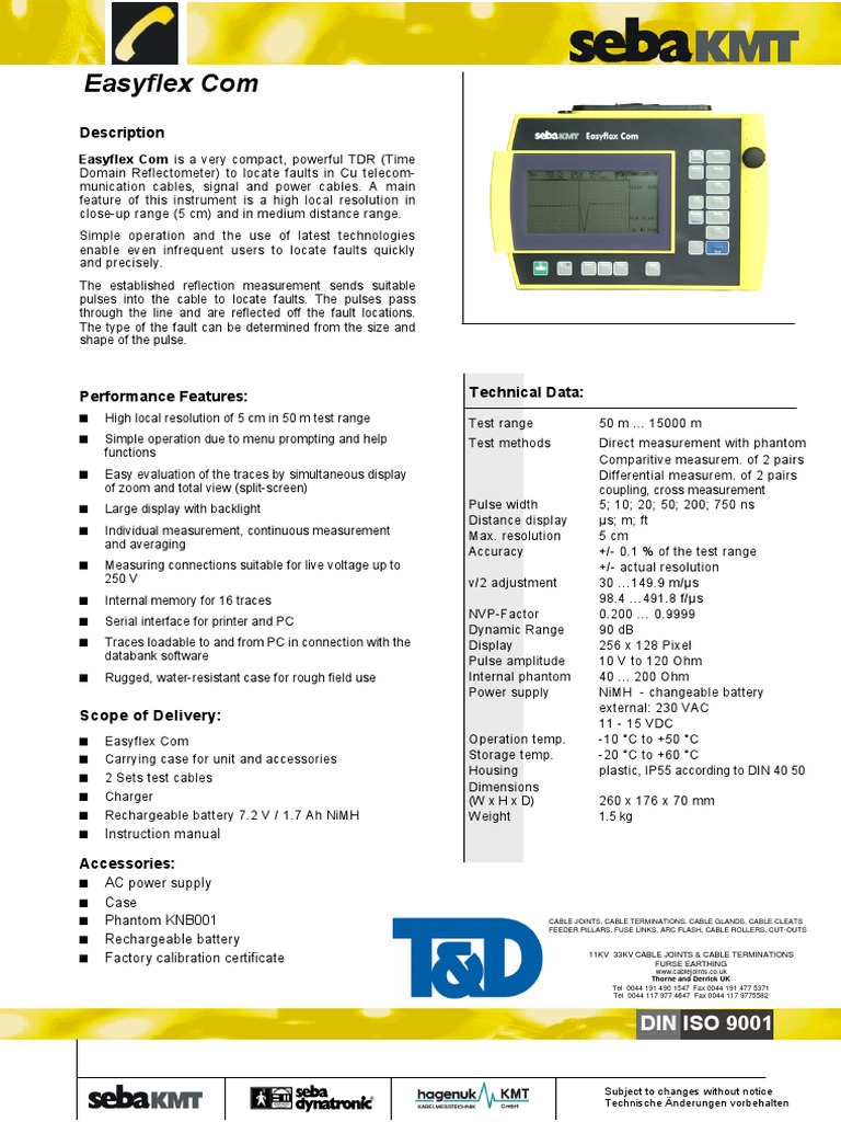 Cable Fault Locators Easyflex Cable Fault Locators For Power Cables