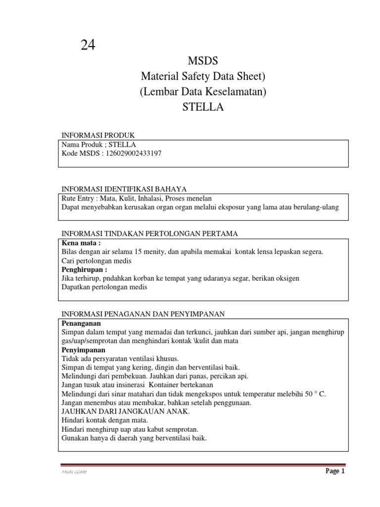 MSDS Stella | PDF