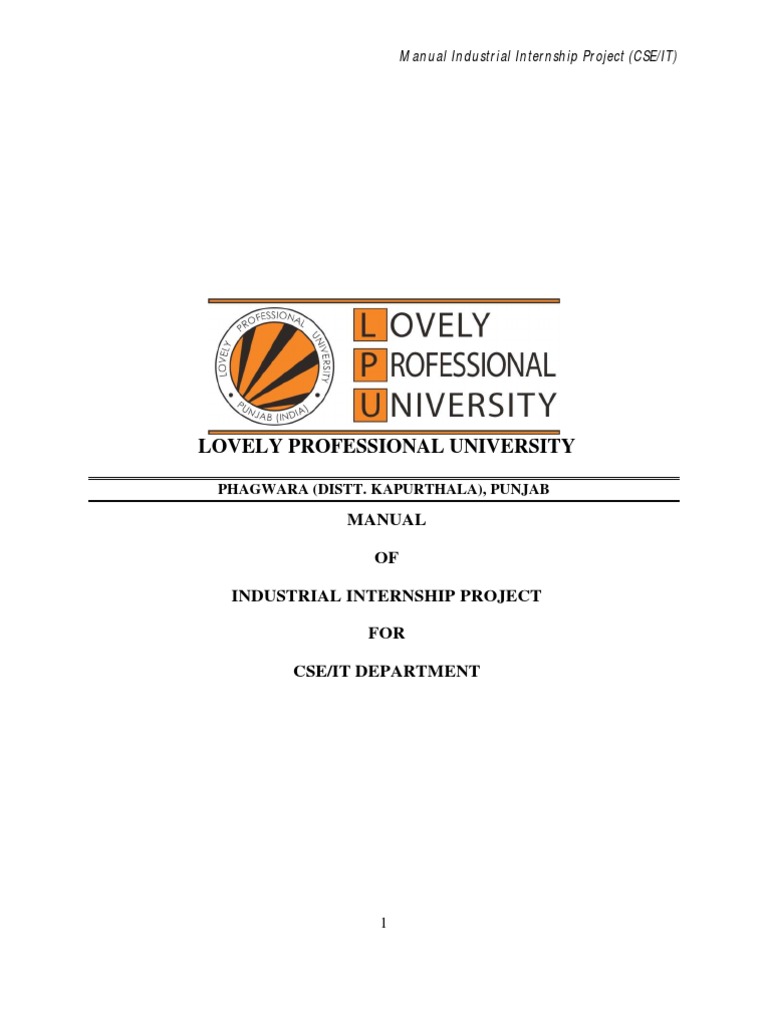 CSE/IT Industrial Internship Manual | PDF | Internship | Job Hunting