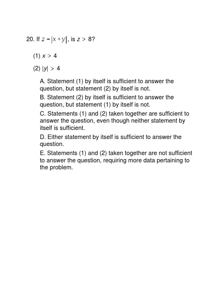 GMAT Math and Logic Practice Questions | PDF | Teaching Mathematics
