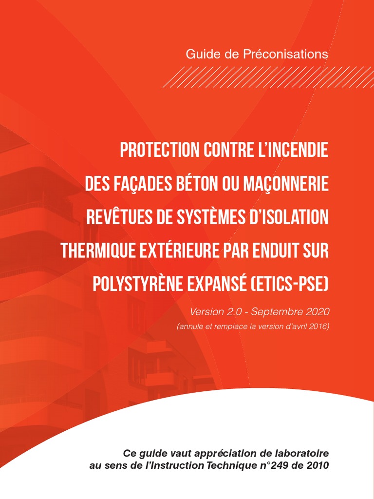 Protection incendie des façades ETICS-PSE | PDF | Mortier (matériau ...