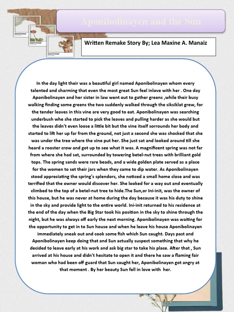 Aponibolinayen and The Sun | PDF