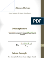 Topic 8 - Risk & Return - Slides