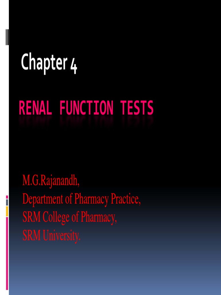 Assessing Renal Function Through Blood Tests An Overview of Blood Urea