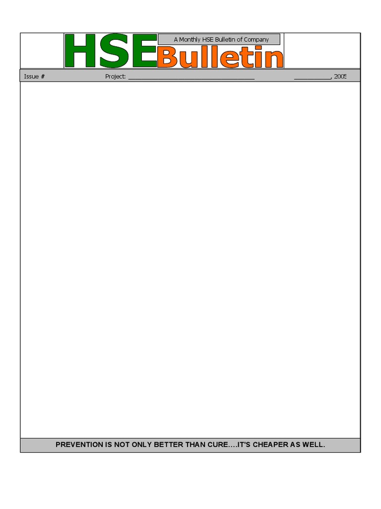 Monthly HSE Bulletin Overview | PDF