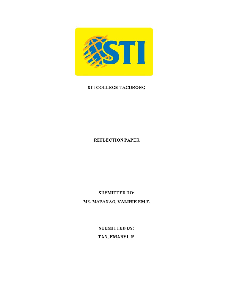 STI Tacurong Reflection Paper | PDF