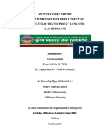 Customer Service Report: Agricultural Development Bank