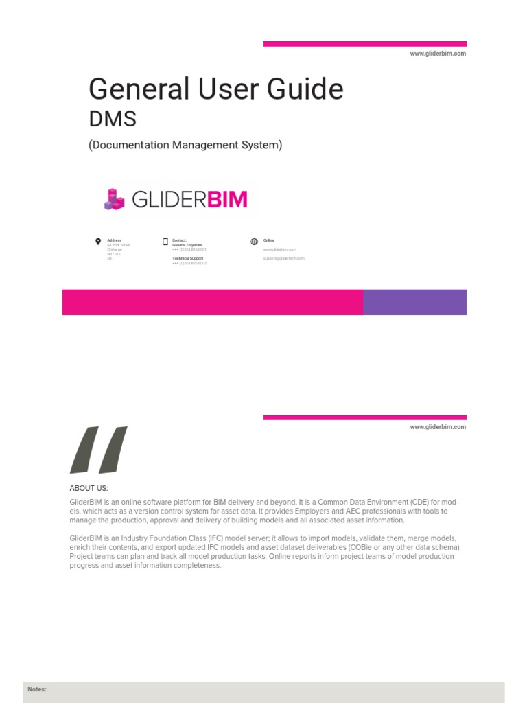 GliderBIM DMS User Guide | PDF | World Wide Web | Internet & Web