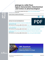 Morphological Characteristic, Histochemical Analysis and Review On Pharmacological