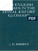 Old English Glosses in The Epinal-Erfurt Glossary (J D Pheifer)